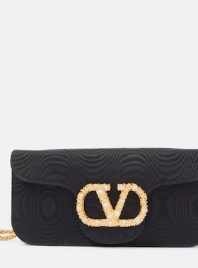 潮奢 Valentino 华伦天奴 女士 VLogo moiré 标志精饰手包