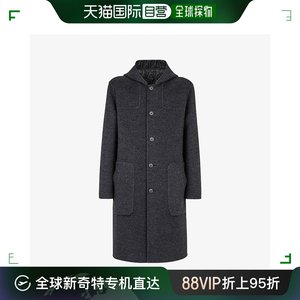 香港直邮潮奢 Fendi 芬迪 男士 粗呢外套灰色羊毛外套 FF0249AHBT