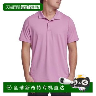 美国奥莱直发 自营 reebok茉莉粉色男式 短袖 表演训练Polo衫