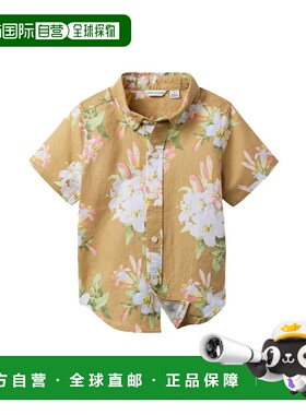 自营 janie and jack珍妮和杰克花亚麻混纺衬衫-多色 美国奥莱直