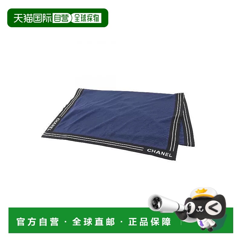 日本直邮中古Chanel香奈儿女A级95新Scarf围巾丝绸围巾/丝巾蓝色