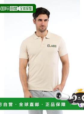 自营Cavalli Class Cotton Polo Men's Shirt - beige 美国奥莱直