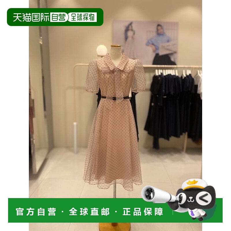 韩国直邮JJ JIGOTT [釜山店] [JJGOTT] 领带透视圆点喇叭连衣裙GR