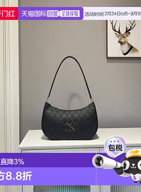 韩国直邮MLB Monogram男女复古NY标腋下包单肩3ABQS022N-50BKS