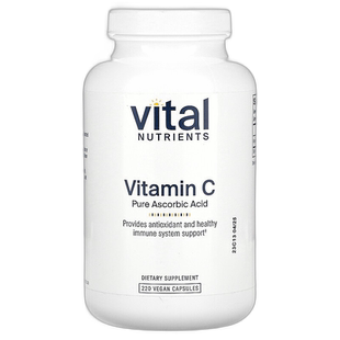 香港直邮Vital Nutrients,维生素 C 纯抗坏血酸,220 粒素食胶囊