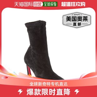 Louboutin Condora 美国奥莱 Christian 绒面革短靴 黑色