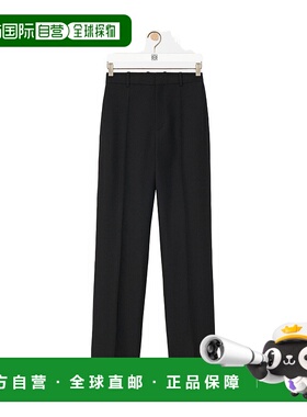 香港直邮LOEWE 女士休闲裤 S540Y04XLL1100 SS2025 黑色 羊毛和丝