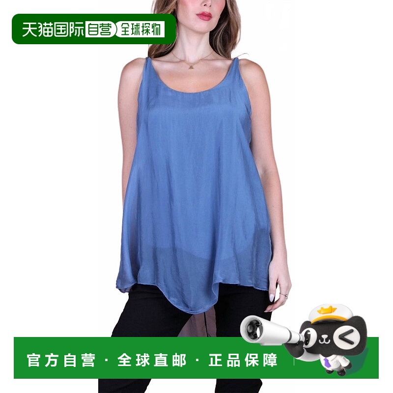 自营gigi moda卡塔尼亚蓝色丝绸背心 美国奥莱直发