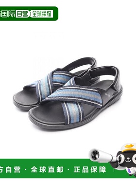 日本直邮中古Prada普拉达男A级95新sandals凉鞋帆布鞋黑色高级BRA