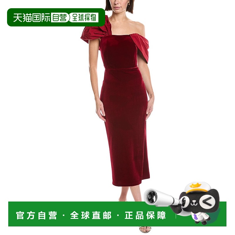 自营Marchesa Notte Stretch Velvet Fitted Cocktail Dress - re