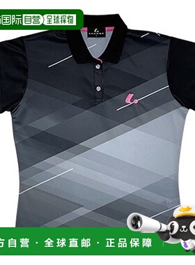 日本直邮LUCENT 网球羽毛球女子比赛球衣 XLP9069 黑色短袖Polo衫