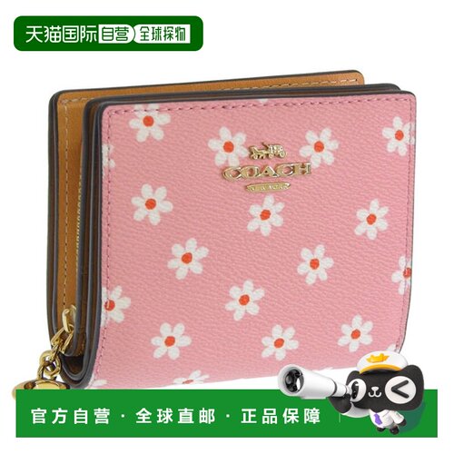 日本直邮Coach 女士双折钱包 SNAP WLT FLRL PRNT CFE05IMPMC 粉