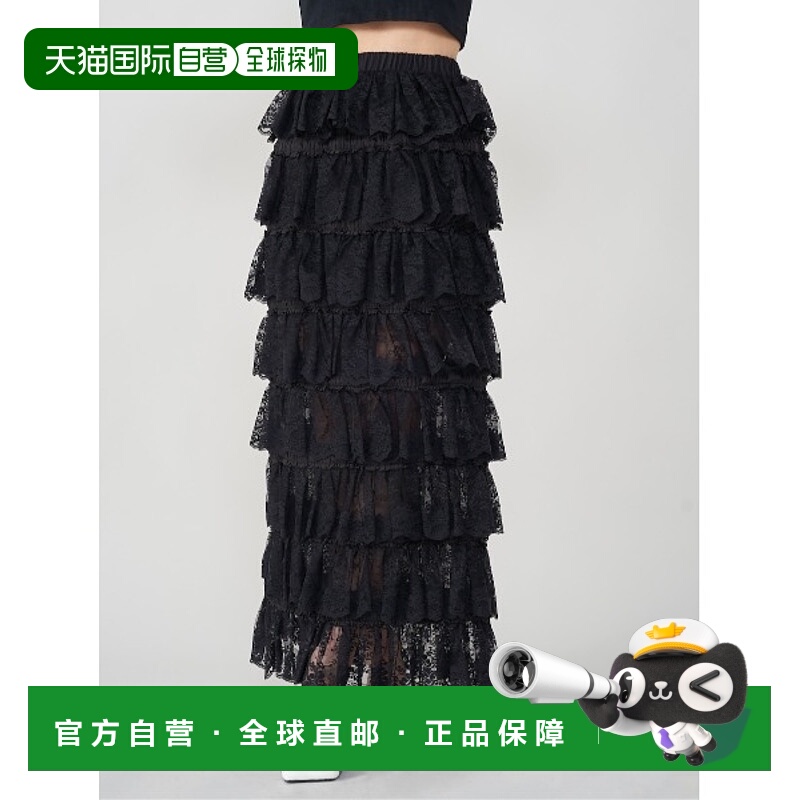1h可退 日本直邮Darich 女士花卉蕾丝分层褶边短裙 112512002