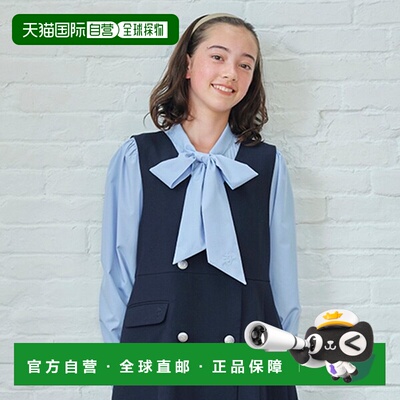 1h可退 日本直邮pom ponette junior大童青少年蝴蝶结衬衫 胸前细