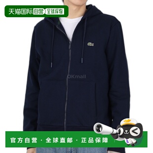 韩国直邮Lacoste连帽卫衣男女同款徽标深蓝色保暖舒适时尚柔软