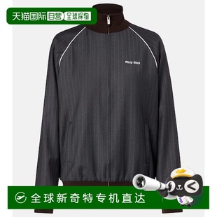 女士 1h可退 缪缪 香港直邮潮奢 细条纹初剪羊毛套头上衣 Miu