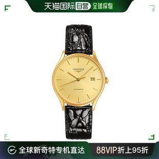 Longines浪琴自动男表律雅系列金表盘皮质表带L48602322皮带