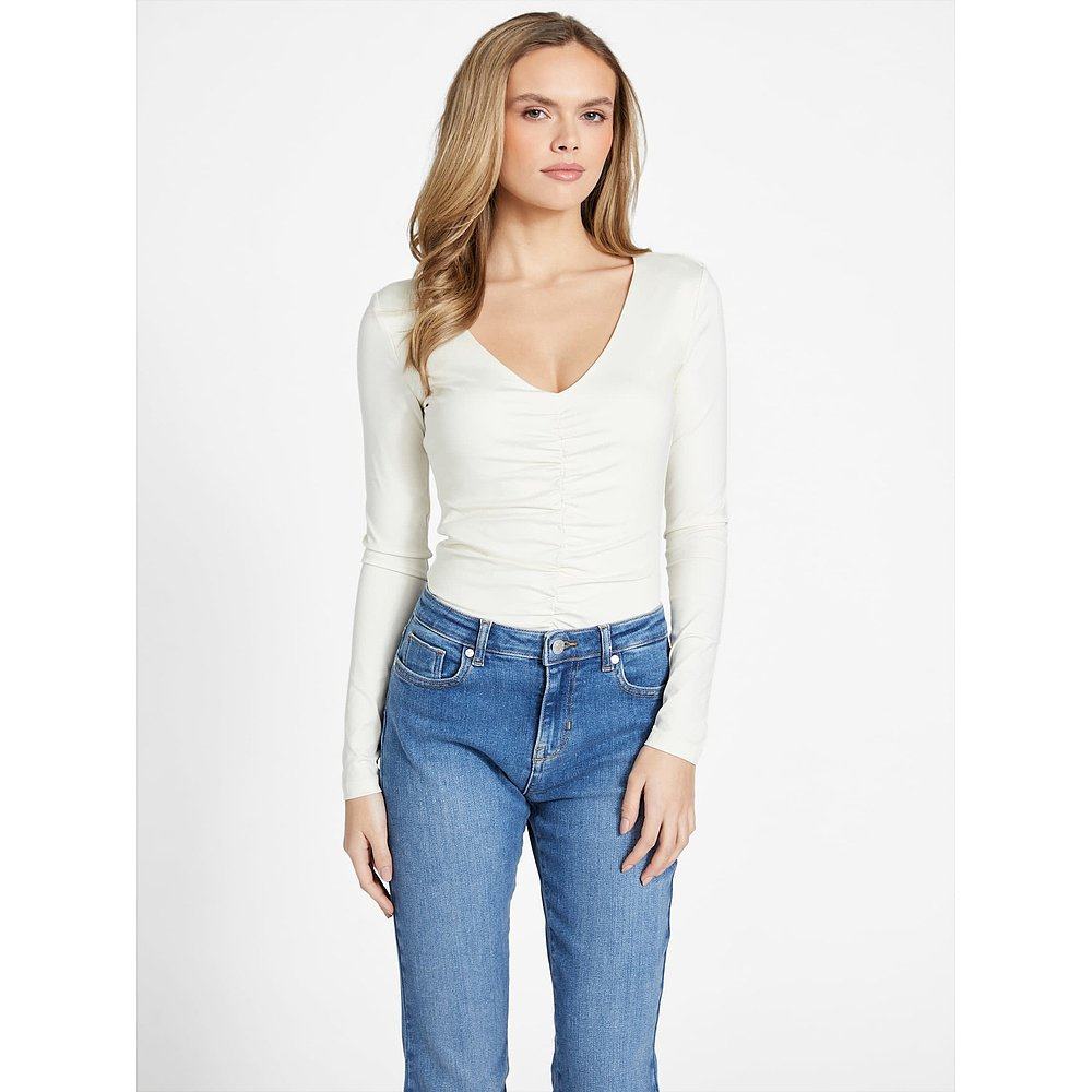 guess【美国奥莱】直发 Florence 褶饰连体衣 - 乳白色