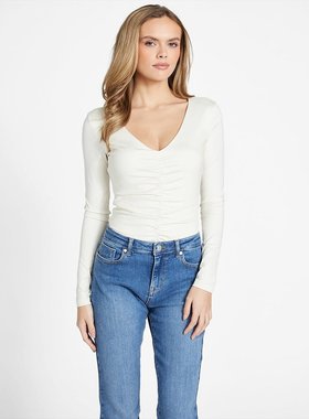 guess【美国奥莱】直发 Florence 褶饰连体衣 - 乳白色