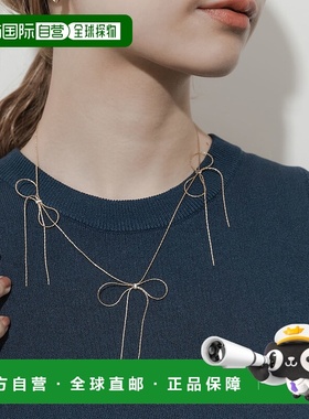 1h可退 日本直邮SMELLY 女士纤细金属链条蕾丝感锁骨链 2024秋冬