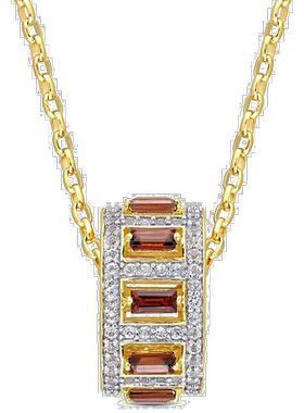 自营 mimi & max2 1/2 克拉 TGW 长方形石榴石和白色托帕石吊坠带