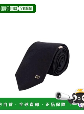 香港直邮VALENTINO 男士领带 YEV194SVMN06 SS2026 黑色 徽标领带