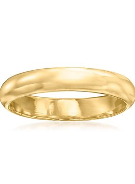 【美国奥莱】直发 Ross-Simons 4 毫米 18kt 黄金圆顶戒指 - 黄色