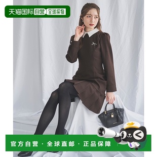 1h可退 日本直邮Swingle 女装 褶皱迷你连衣裙 可拆卸领子设计 2