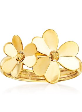 【美国奥莱】直发 Ross-Simons 意大利 14kt 黄金花朵戒指 - 黄色