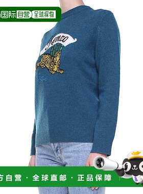 香港直邮KENZO 女士针织毛衣 F865PU2573XC53 SS2021 绿色 刺绣羊