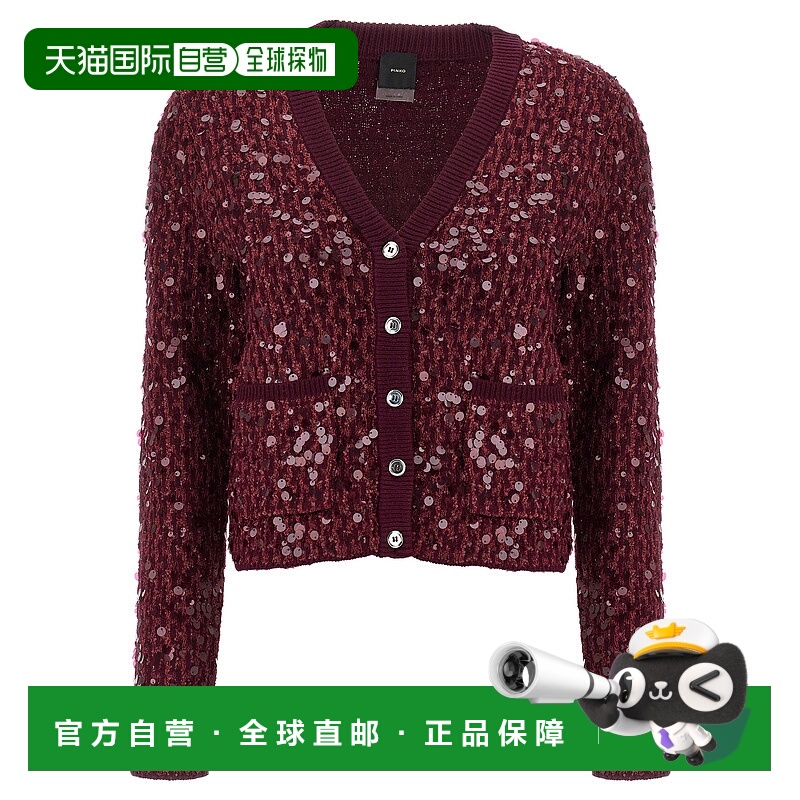 香港直邮PINKO 女士针织衫 105935A2Y9R57 AW2025 酒红色 Mamma M