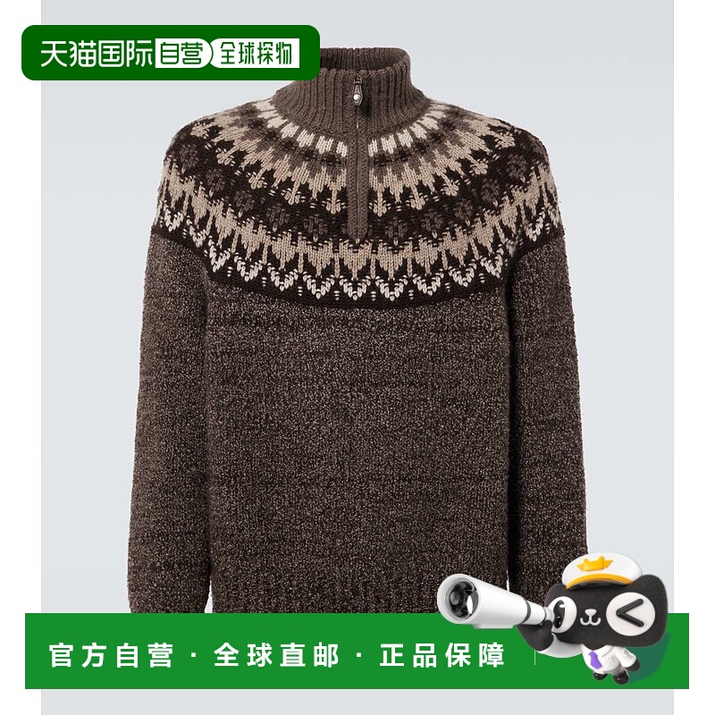 香港直邮潮奢 Loro Piana 诺悠翩雅 男士 Alpe Pile 羊绒真丝半拉