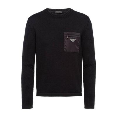 PRADA 男士针织毛衣 UMB0491W4XS202F0002 SS2025 黑色