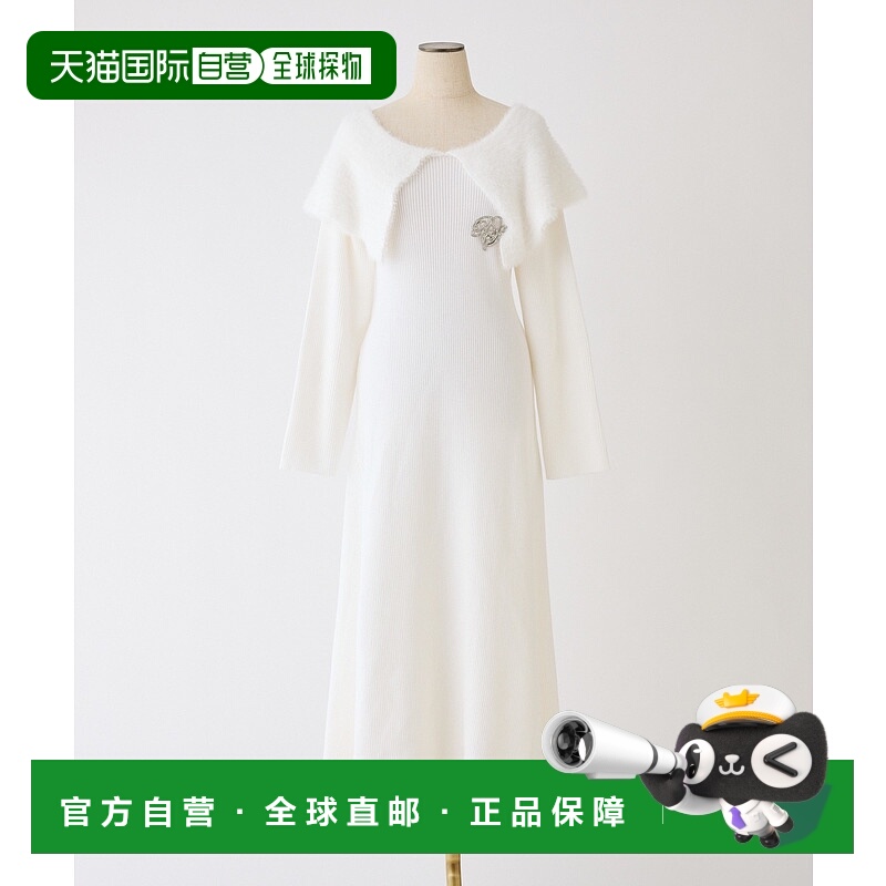 1h可退 日本直邮NICE CLAUP 女装 蝶形领结针织长裙 0152090390