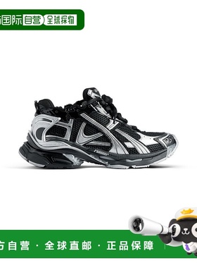 自营欧洲直邮Balenciaga巴黎世家 Runner女士黑色/银色logo标识运