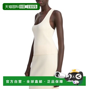 美国奥莱直发性感 棕色 自营Vince Rib工字型背心