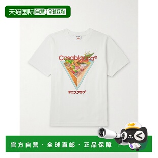 1h可退 Casablanca 男士 Club Icon 网球徽标印花有机棉T男装