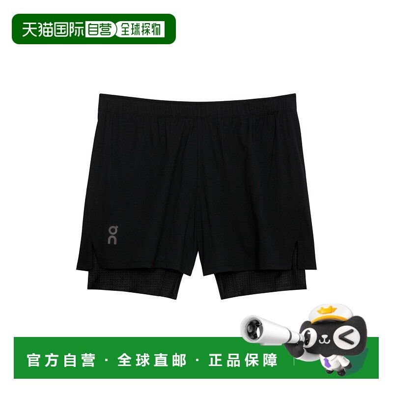日潮跑腿ON昂跑 男士运动慢跑短裤 Black S 1mf1081新款跑步紧身