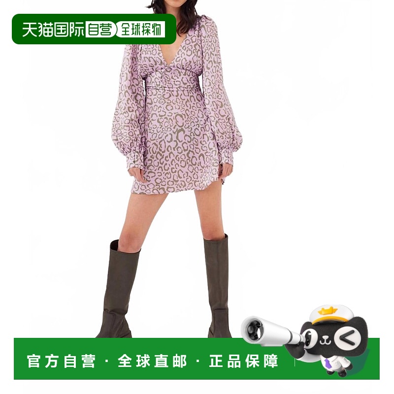 自营for love & lemons六月紫色迷你连衣裙 美国奥莱直发