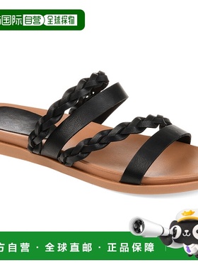 自营 journee collectionJournee女式Colette中宽平底凉鞋-黑色