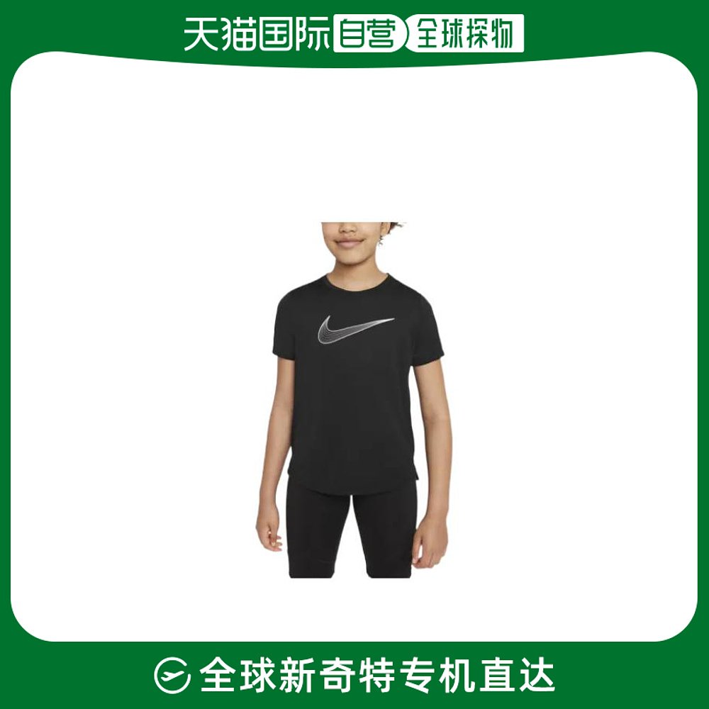 日本直邮日本直邮Nike 童装 Logo印花圆领套头短袖T恤 女童 黑色