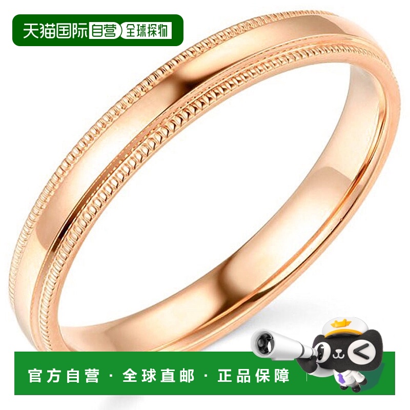 自营 pompeii34 毫米密镶平纹高抛光圆顶结婚戒指 10k 白金、黄金