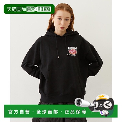 1h可退 日本直邮MILKFED 男女同款 DONUTS LOGO 半拉链连帽卫衣