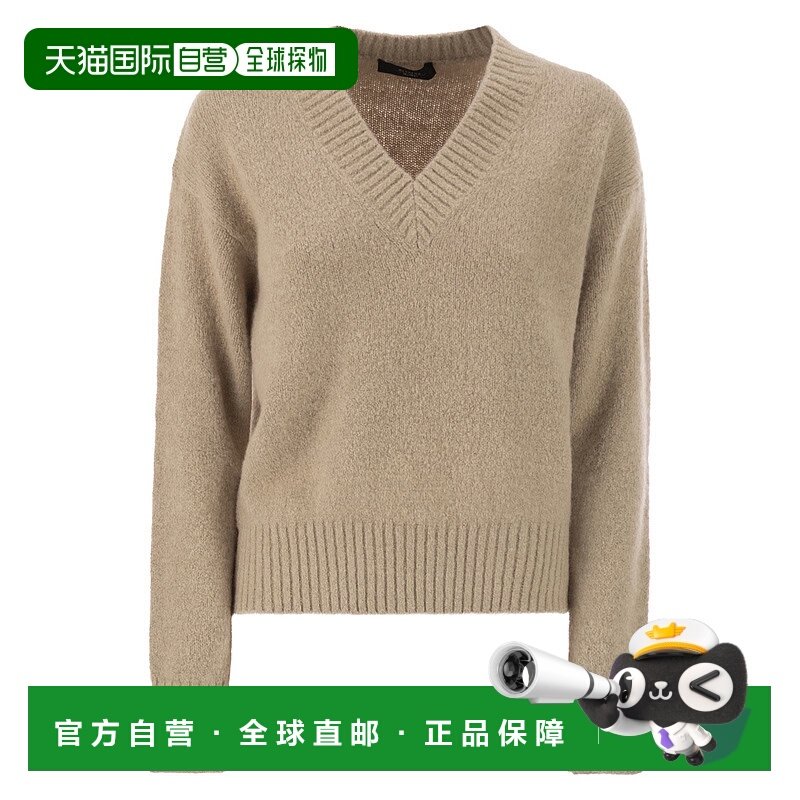 1h可退 香港直邮Weekend Max Mara 女士 VISITA V领羊驼毛棉质毛