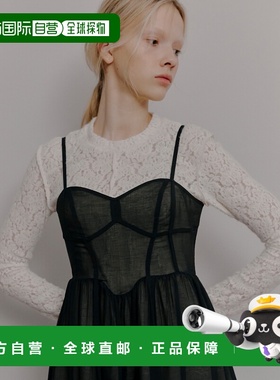 1h可退 日本直邮LE CIEL BLEU 女装 圆领弹力蕾丝上衣 透感设计