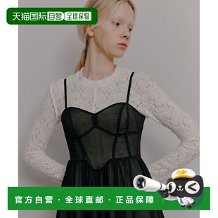 日本直邮LE 圆领弹力蕾丝上衣 CIEL 女装 透感设计 BLEU 1h可退