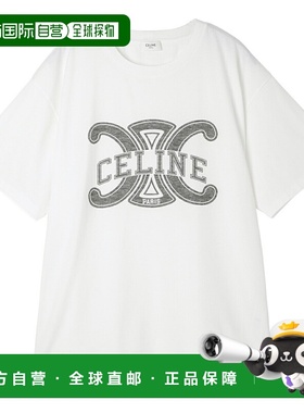日本直邮Celine 男士白色圆领T恤 (rx0bo 671q 01ob) 宽松T恤 [20