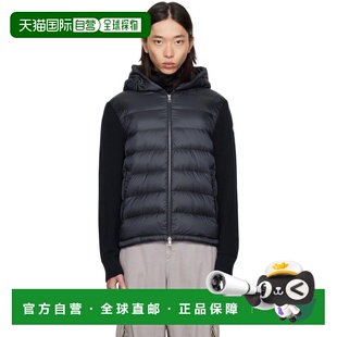 1h可退 香港直邮Moncler 盟可睐 男士 海军蓝 Padded Wool Zip-Up
