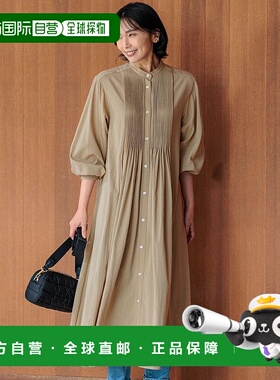 日本直邮23区 复古轻盈塔夫绸连衣裙 234613EW09218衬衫裙