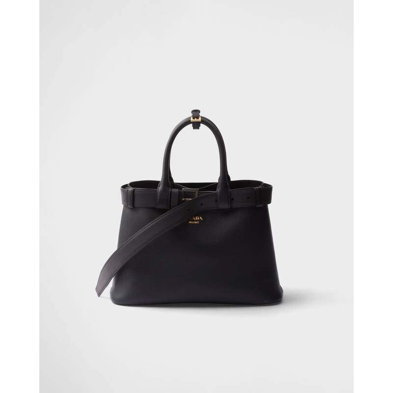 PRADA (2025) Prada 带扣小号皮革手提包，配肩带